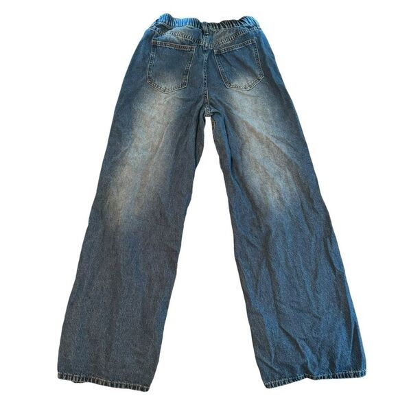 Fashion Nova Ripped Baggy Jeans Size 7 - Picture 2 of 12